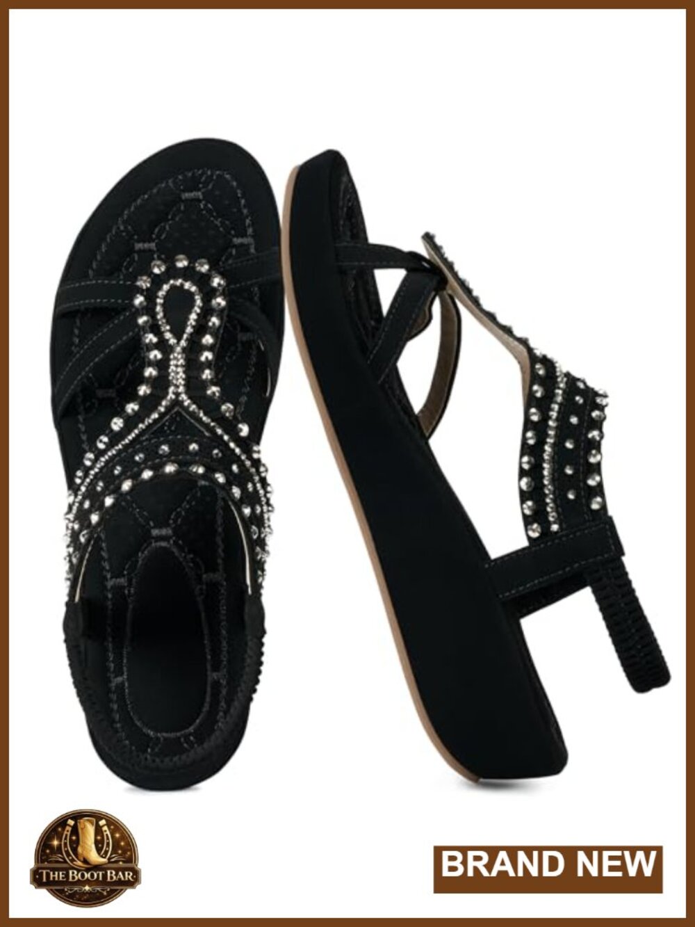 Womens Wedge Sandals Slip On Rhinestone Platform Summer Faux Leather